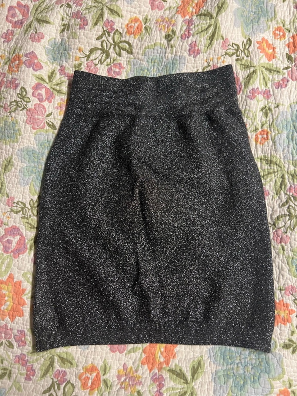 Express Metallic Black Sparkle Pencil Skirt